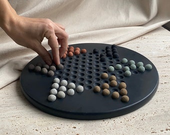 LUDUS | concrete handcrafted board game | concrete chinese checkers | concrete game | concrete decor | cement decor | housewarming gift