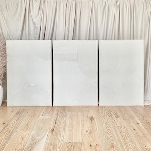 set of 3 framed abstract plaster wall art | 3d wall art | plaster art | plaster paint | plaster canvas art | arch decor | midcentury modern