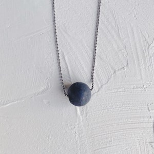 Concrete necklace concrete jewelry concrete cube 12mm minimalist necklace stainless steel ball chain brass ball chain image 7
