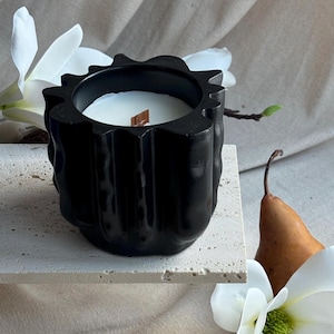 FORMA handcrafted concrete jar candle | scented candle | magnolia pear scent | concrete wabi sabi decor | concrete candle | gift for her