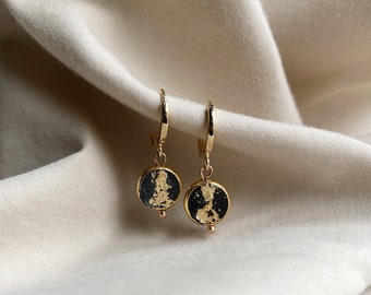 huggie concrete earrings | dainty gold hoops | silver hoops | dainty earrings | minimalist earrings | untarnish
