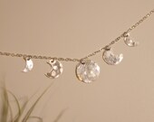 New Moon Phase Necklace, Phases of the moon Hand Hammered Crescent Moon Charm Necklace, Choker Collar