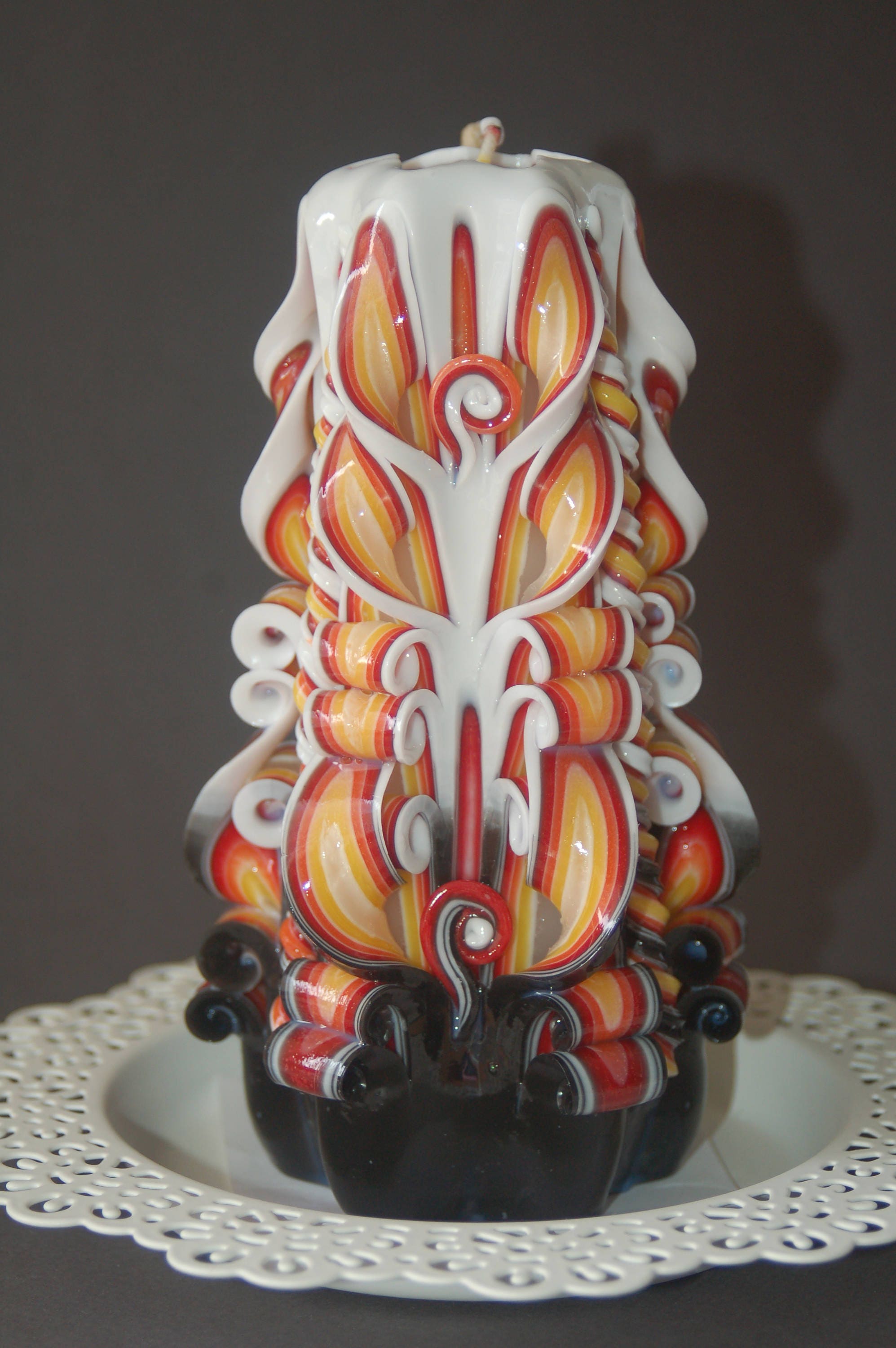Carved Candle Romantic Sculpted Hand Carved Candle Communion Etsy