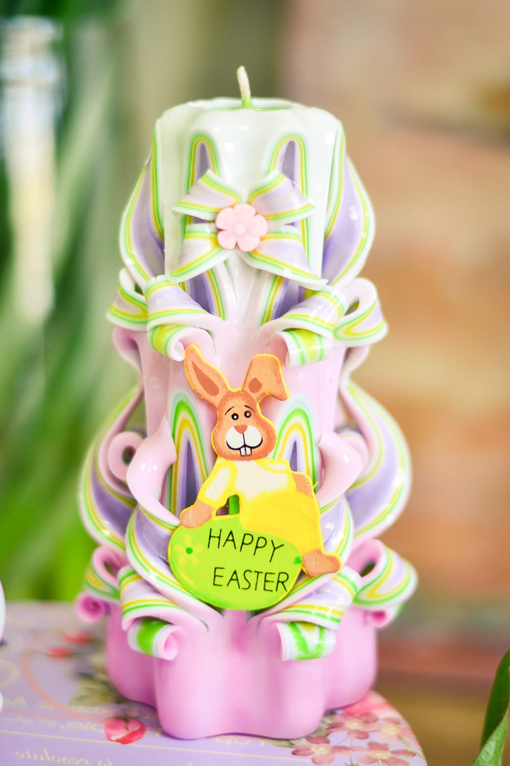 Easter Candles With Bunny Carved Candle Easter Decoration Holiday Decor