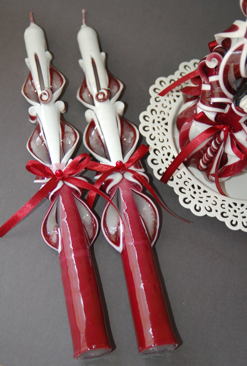 Carved Candle Burgundy Candles for Wedding Wedding Decoration Etsy UK