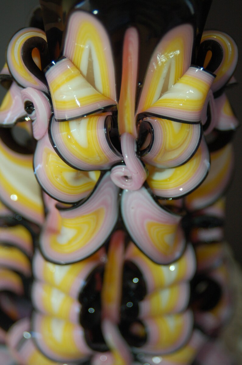 Carved Candles Romantic Art Candle Home Decor Black Pink Hand Etsy