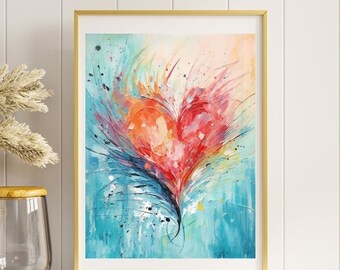 Gorgeous Sunset Heart Art,  JPEG Digital File