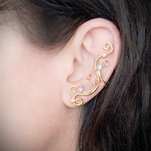 Gold Ear Cuff Elegant No Piercing Gold Plated Jewellery Unique Gift