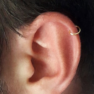 Gouden heren helix hoepel, helix ring, tragus hoepel, knuffeloorbel, minimale oorbellen, gouden helix hoepels, roségouden knuffels, kleine slaper oorbellen