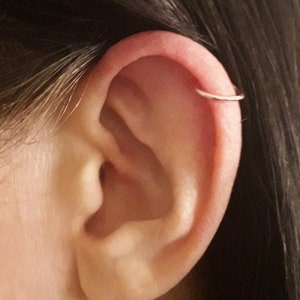 Helix Hoop, Helix Ring, Tragus Hoops, Hugger Earrings, Minimal Earrings, Rose Gold Helix Hoops, Rose Gold Huggies, Tiny sleeper earrings