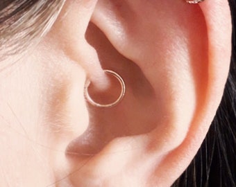 Rose Gold Filled Daith Hoop, Helix Ring, Cartilage Ring, Simple Daith Ring, Helix, Sterling Silver Helix, Gold Daith Ring, Gold Helix Ring