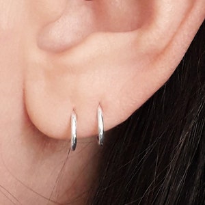 Small Huggie Hoop Earrings Set Minimal Earrings Cartilage Hoops Gold Dainty Hoop Earring Gift for Her Gift for Him