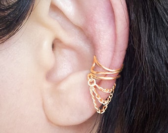 Gold Chain Ear Cuff  Gold plated Chain Ear Wrap