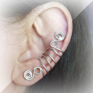 Silver Ear Cuff Silver plated Ear Wrap