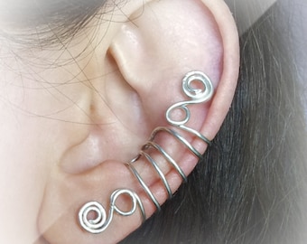 Silver Ear Cuff Silver plated Ear Wrap