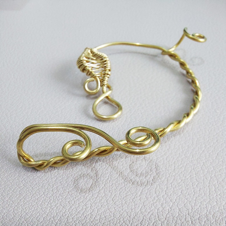 Ear Wrap Inspired by Beauty and the Beast Silver Ear Wrap Gold Ear Vine No Piercing Cuff image 5