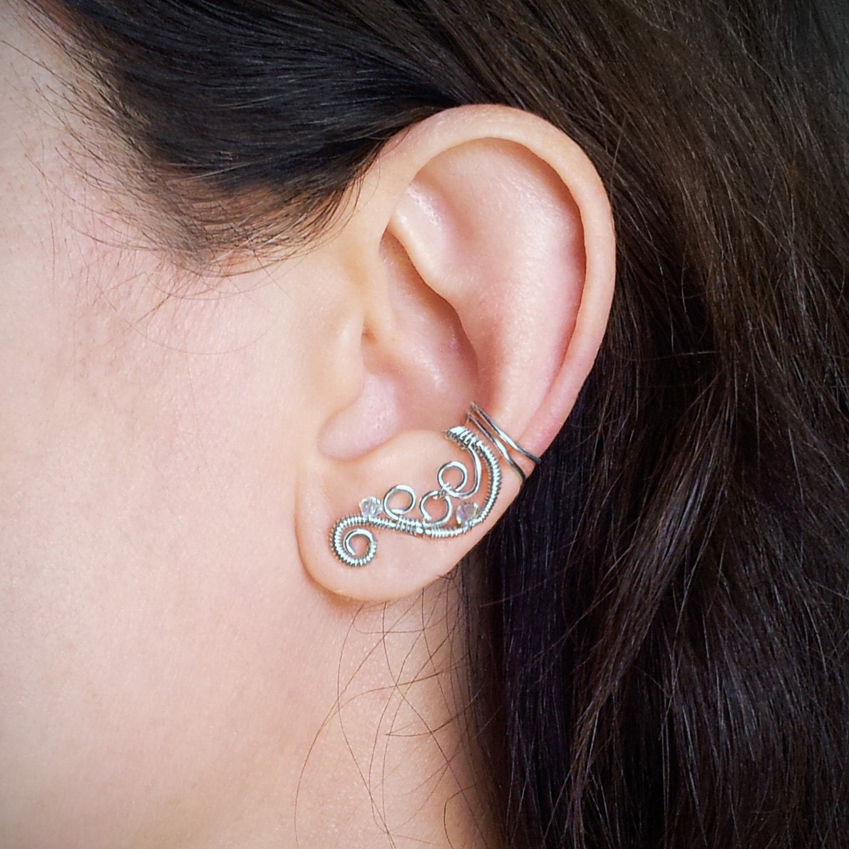 Dextera Ear Cuff Set of 3 Mixed Plating Crystal Multi - Earrings - Swarovski
