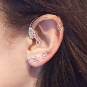 Ear Wrap Inspired by Beauty and the Beast Silver Ear Wrap Gold Ear Vine No Piercing Cuff image 3