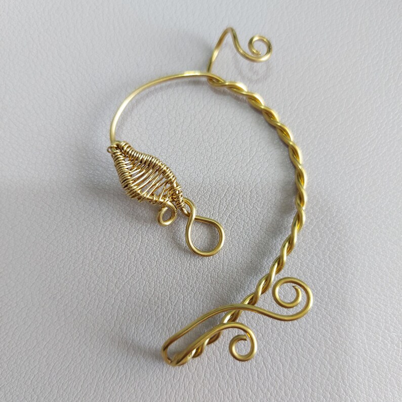 Ear Wrap Inspired by Beauty and the Beast Silver Ear Wrap Gold Ear Vine No Piercing Cuff image 9