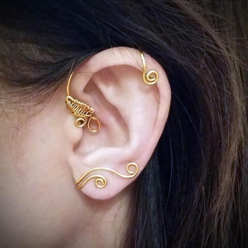 Ear Wrap Inspired by Beauty and the Beast Silver Ear Wrap Gold Ear Vine No Piercing Cuff image 2