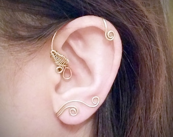 Ohr wickeln inspiriert von Die Schöne und das Biest Silber Ohr wickeln Gold Ohrrebe kein Piercing Cuff