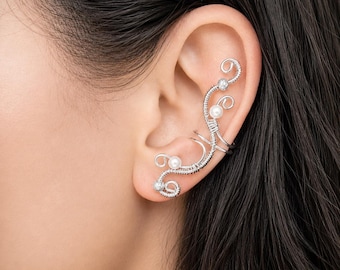 Silber Ohrmanschette Elegante Ohr wickeln