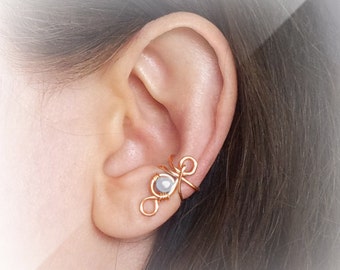 Gold Ear Cuff White Pearl Sky Blue Jewellery Green Ear Cuff Pink Wrap Ear Cuff Purple Blue Pearl Earring Cuff Gold plated Ear Wrap