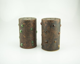 Nanny Still RAAK Netherlands pendant lamps perforated Copper with inside blown glass L4163 1960S