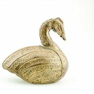 brass sheeted wooden swan india