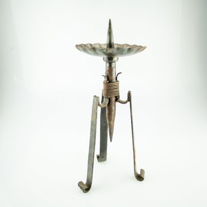 Forged brutalist candle holder