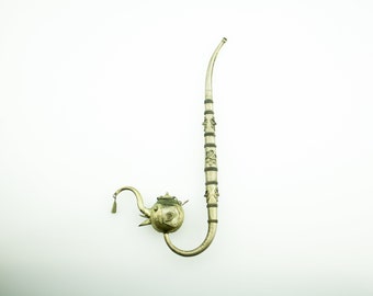 Cachimbo filigrana de elefante ou cachimbo tribal, paktongue, da tribo Lisu Hill