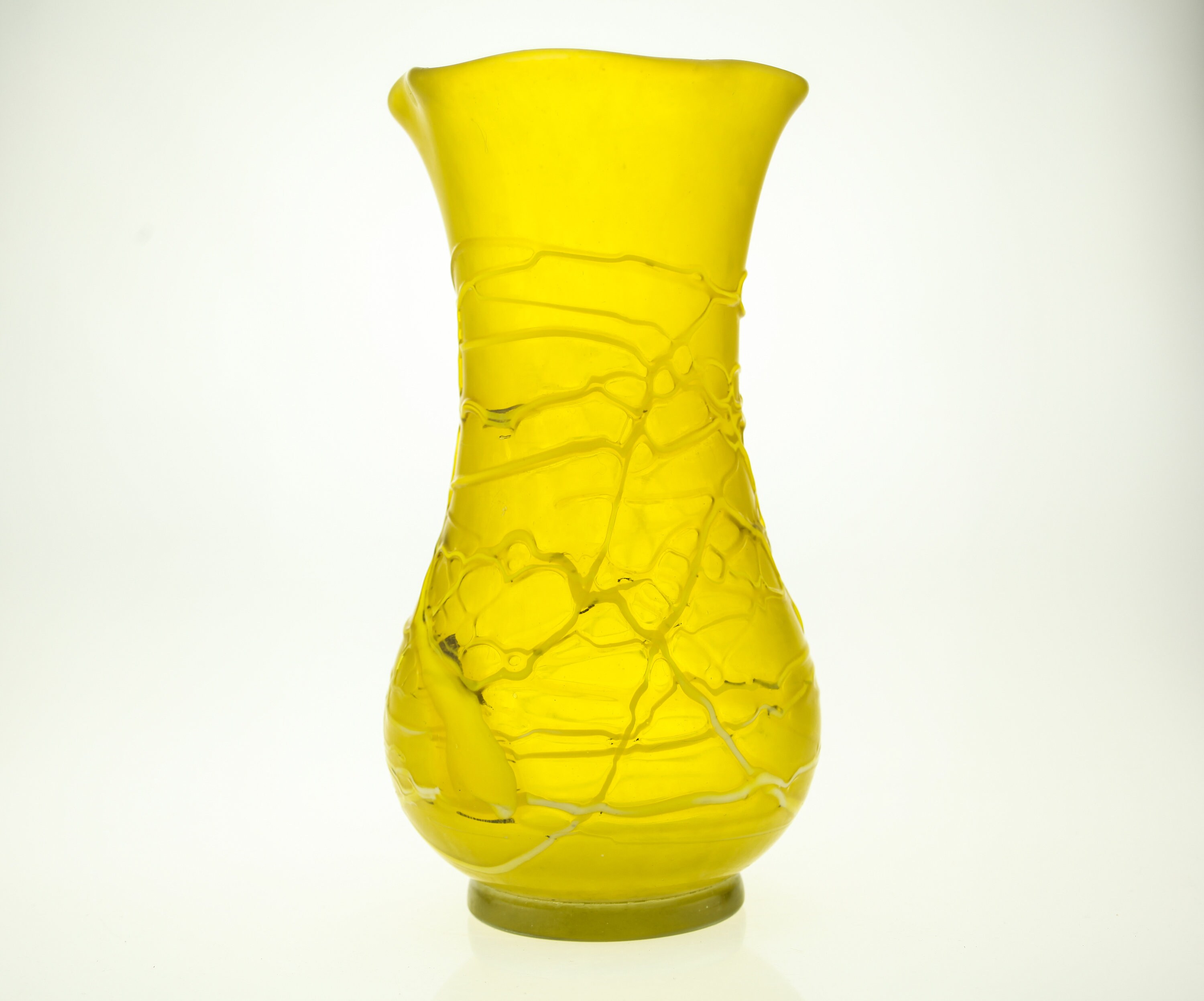 Beautifull bright yellow floral vase loetz style Etsy