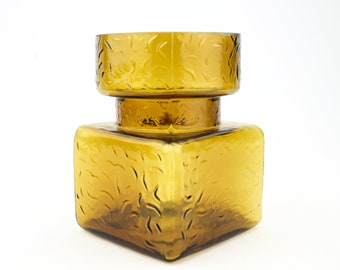 Lasi Oy Pala amber glass Vase By Helena Tynell 1960
