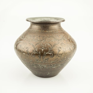 engraved bronze Water pot, indonesia