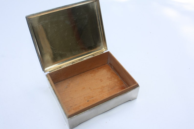 Vintage box with snake leather finishing