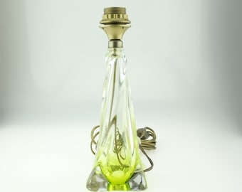 mid century Val st Lambert signed Sommerso glass Lamp base