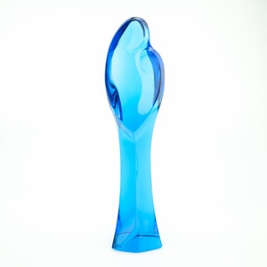 Rene Delvenne for Val saint Lambert, ultra rare Cerulean Blue Madonna