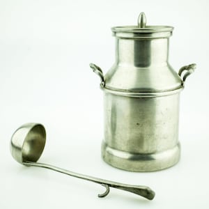 Italian made Pewter milk can vessel, rare!