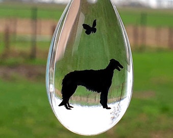 Borzoi waterdrop pendant  3,5 cm high.