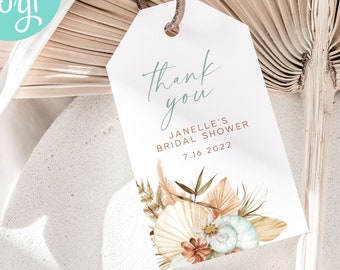 Boho Beach Bridal Shower Favor Tag Template / Beach Wedding or Bridal Shower Favor Tags / Baby Shower Tags / Seashells Gift Tag / LR2080