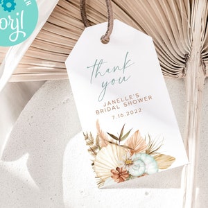 Boho Beach Bridal Shower Favor Tag Template / Beach Wedding or Bridal Shower Favor Tags / Baby Shower Tags / Seashells Gift Tag / LR2080