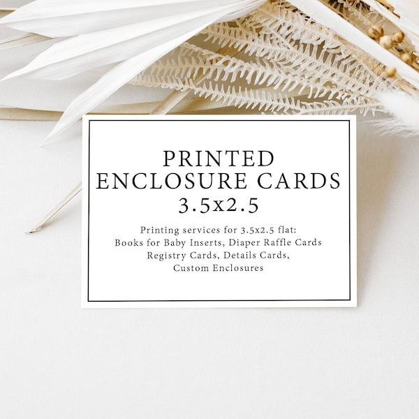 Printing Add-On for Enclosure Cards - Book Request Cards - Registry Cards - Insert Cards - Details Card - Printed