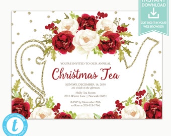 christmas tea party etsy