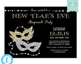 masquerade invites etsy