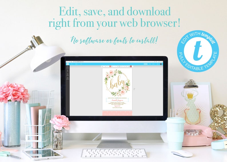 Virtual Bridal Shower Invitation Template / Long Distance Etsy