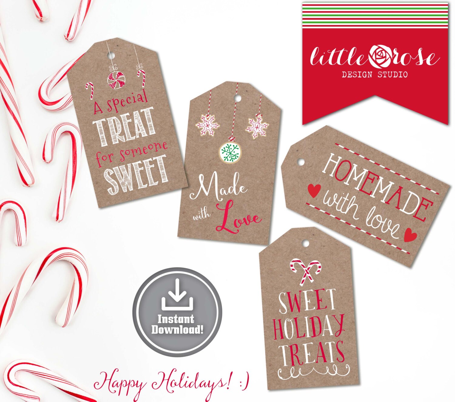 Printable Christmas Cookie Tags Digital Download / Holiday | Etsy