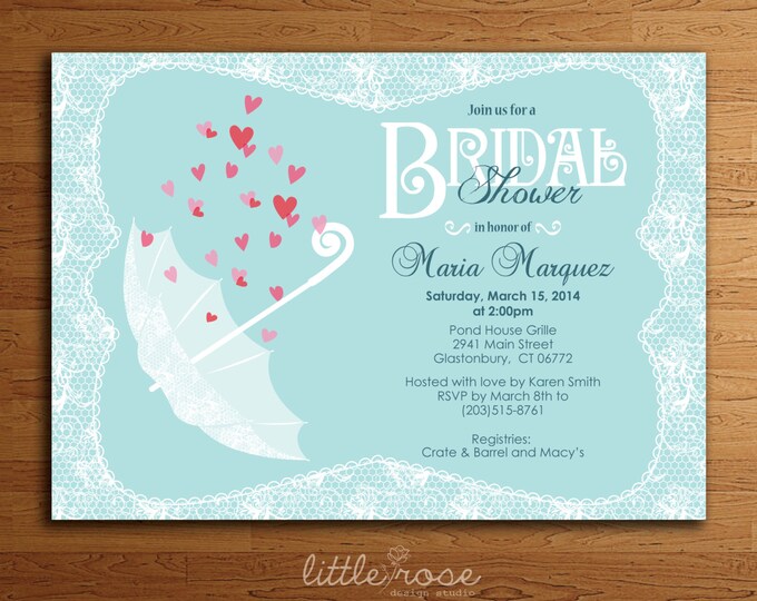 Umbrella Bridal Shower Invitation Umbrella Invitation Etsy