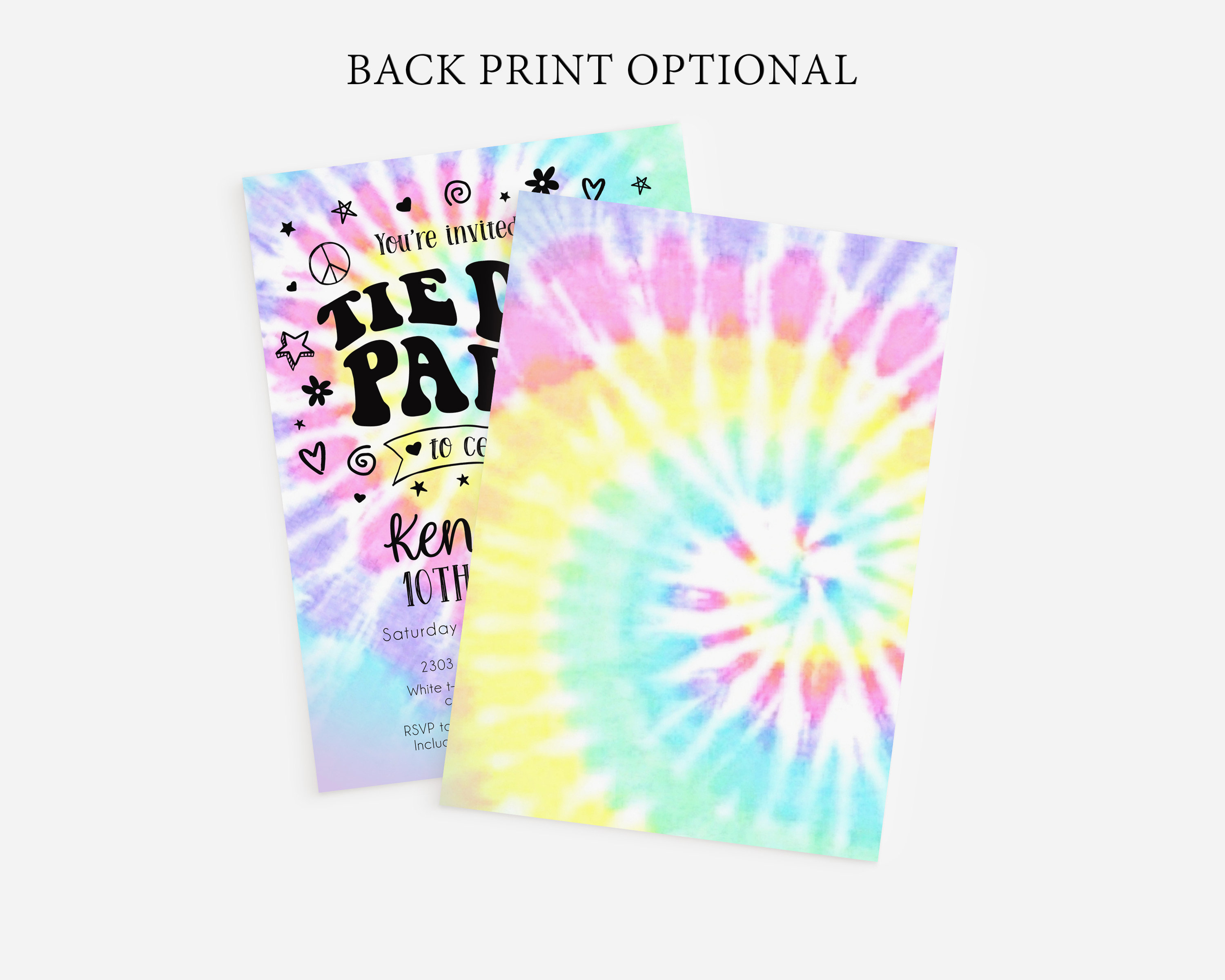 Tie Dye Party Invitation Template / Tie Dye Birthday Party / - Etsy