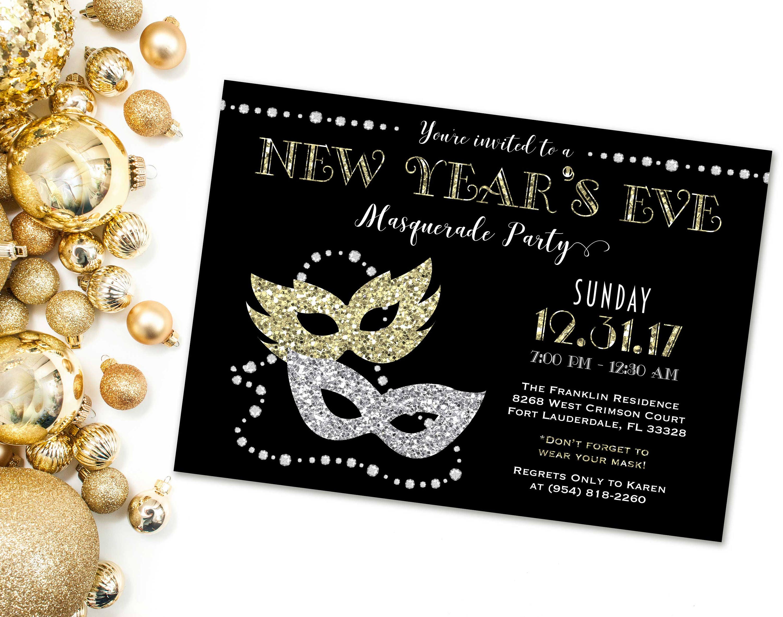New Years Eve Masquerade Gala Invitations 8