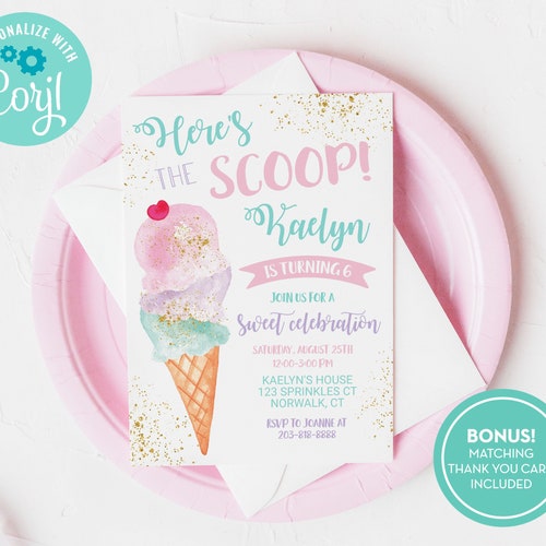 Editable and Printable Back to School Ice Cream Party - Etsy